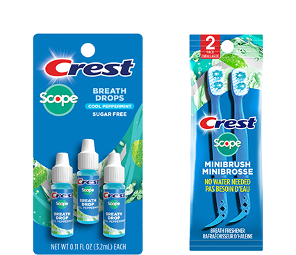 Crest Scope Breath Drops in long-lasting peppermint flavor